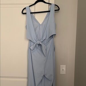 Light blue sleeveless jumpsuit